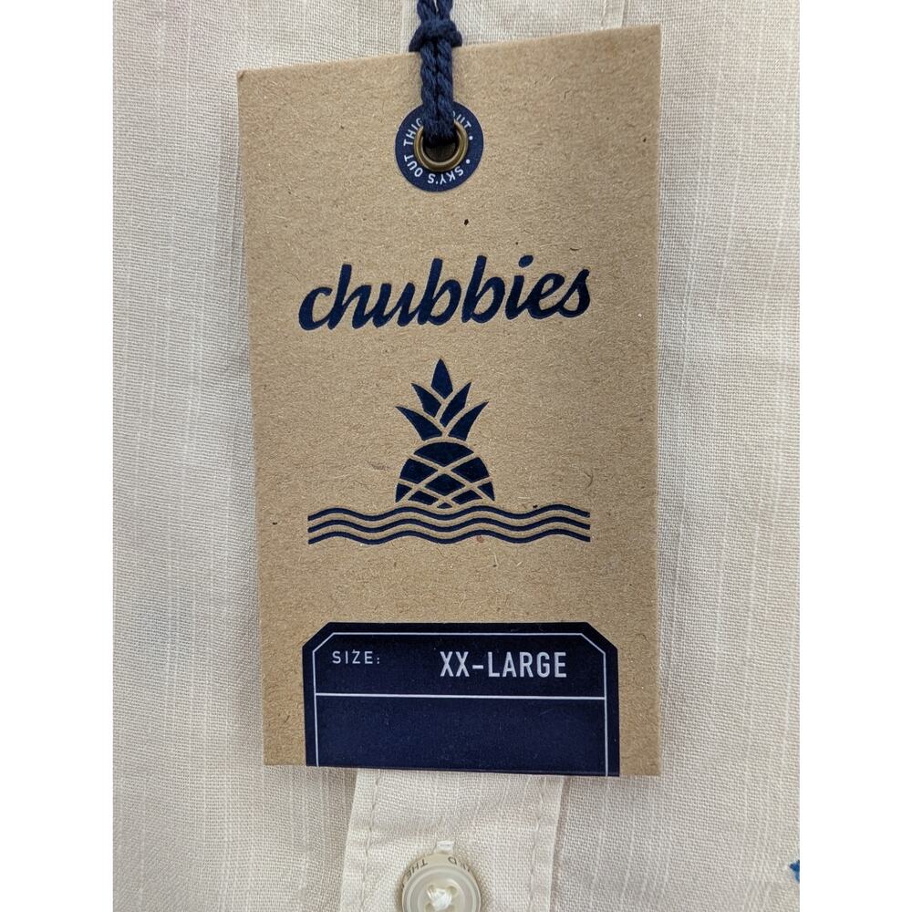 NWT Chubbies The All Stars No Stripes Shirt in Off White size XXL - Picture 4 of 7